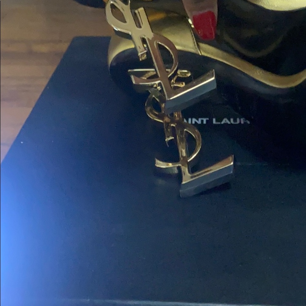 Saint Laurent Gold Sandals - Picture 5 of 5